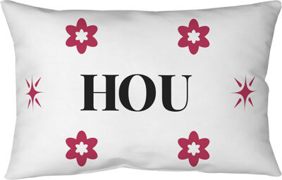 Khieu Houston Basketball Photo Woven Blown & Closed Pillow 17 inch x 18 inch