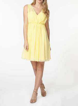 Vila **Vila Yellow Chiffon Dress