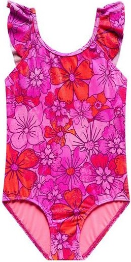 Beach Lingo Girls' Sweet & Spicy Ruffle Strap One Piece Swimsuit Toddler 2T Pink