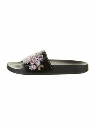 Alberta Ferretti Rubber Floral Print Slides Black - ShopStyle