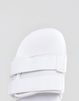 adidas White Adilette Strappy Sandals