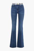 Thumbnail for your product : Frame Metallic-trimmed High-rise Flared Jeans