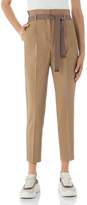 Thumbnail for your product : Peserico Cropped Belted Paperbag-Waist Pants