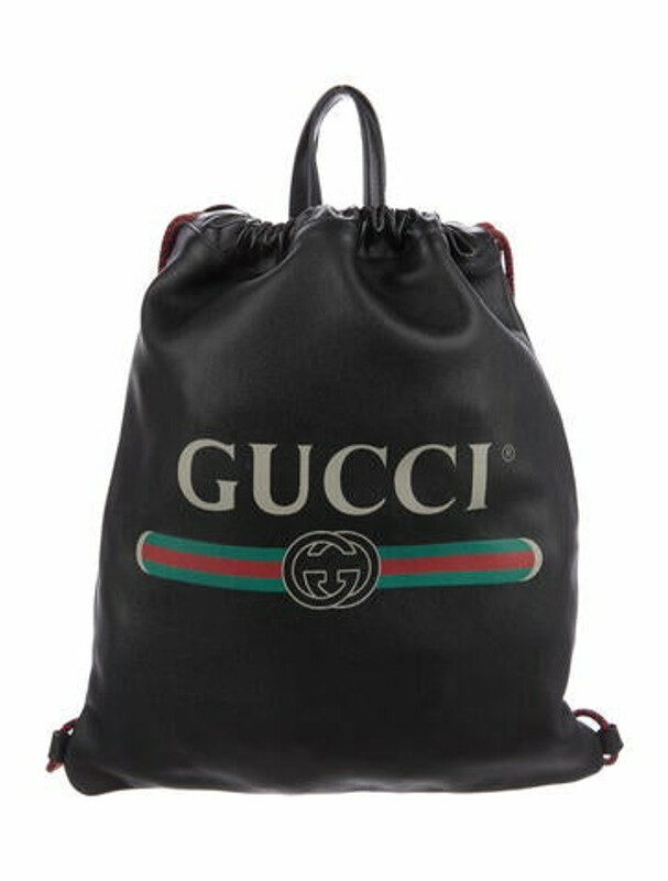 Gucci Logo Drawstring Backpack Black ShopStyle