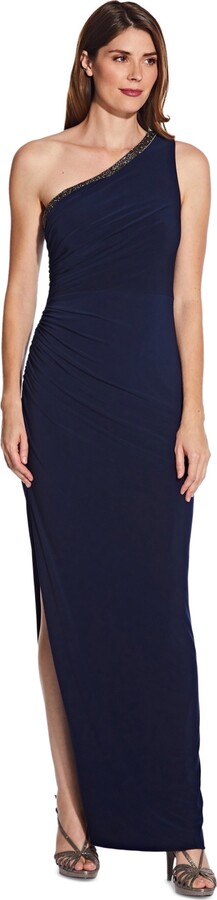 Adrianna Papell One-Shoulder Jersey Gown