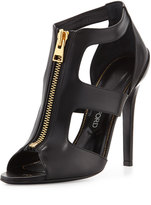 Thumbnail for your product : Tom Ford Cutout Leather Zip-Front Bootie, Black