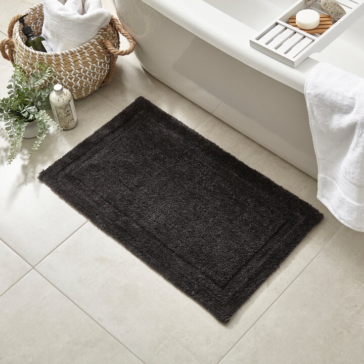 Dunelm Tufted Border Charcoal Bath Mat Black - ShopStyle