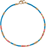 Thumbnail for your product : Gas Bijoux Small Blue Silk Marceau Yellow Gold Necklace