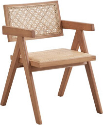 George Oliver Velentina Rattan & Natural Finish Arm Chair (Set Of 2)