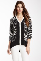 Thumbnail for your product : Magaschoni Print V-Neck Long Sleeve Silk Blouse