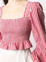 Thumbnail for your product : By Ti Mo Check-Print Cotton Blouse