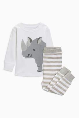 Next Boys Grey Rhino Snuggle Fit Pyjamas (9mths-6yrs)