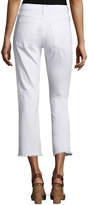 Thumbnail for your product : Current/Elliott The Kick Slim-Fit Cropped Jeans, Sugar W/Raw Hem
