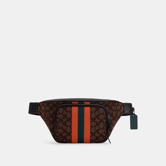 Coach Outlet Thompson Belt Bag In Signature Jacquard With Varsity Stripe