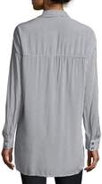 Thumbnail for your product : Splendid Button-Front Striped Oxford Tunic Shirt