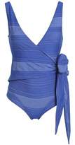 Thumbnail for your product : Lisa Marie Fernandez Bow-detailed Stretch-cotton Wrap Swimsuit