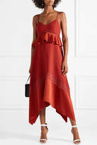 Thumbnail for your product : Rachel Zoe Astrid Crochet And Satin-trimmed Crepe Midi Dress