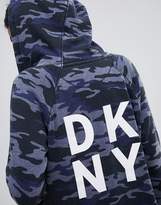 Thumbnail for your product : DKNY camo print logo zip through hoody