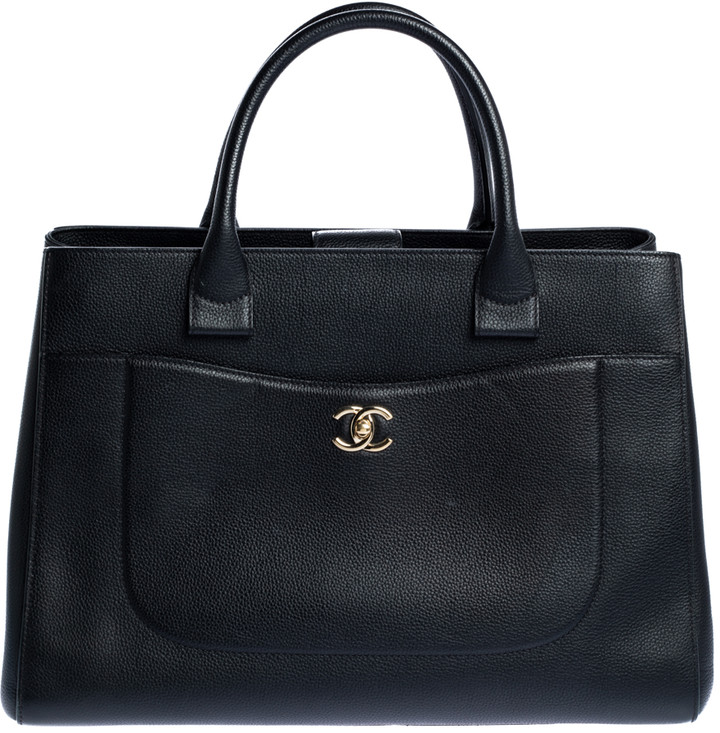 Chanel Black Leather Large Neo Executive Shopper Tote - ShopStyle