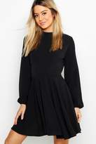Thumbnail for your product : boohoo Petite High Neck Long Sleeve Skater Dress