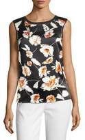 Printed Silk Front Top 