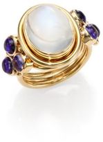 Thumbnail for your product : Temple St. Clair Classic St. Paolo Royal Blue Moonstone, Tanzanite & 18K Yellow Gold Oval Ring