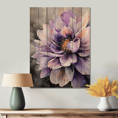 Flowering Cosmos Of Summer Flowers III - Botanicals Wooden Wall Art On Natural Pine Wood