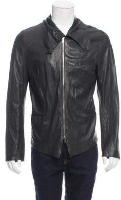 Paul Smith Leather Funnel Collar Jacket