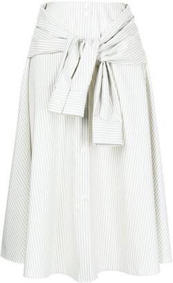MM6 MAISON MARGIELA Striped Sleeve-Tie Flared Skirt