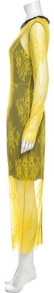 Diane von Furstenberg Lace Pattern Long Dress Yellow
