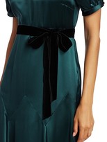 Thumbnail for your product : Black Iris The Daisy Puff-Sleeve Silk A-Line Midi Dress