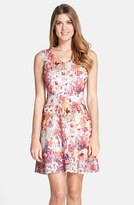 Thumbnail for your product : ECI Perforated Floral Print Fit & Flare Dress