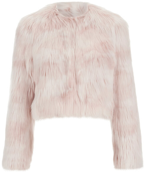 RED Valentino Women's Cropped Faux Fur Jacket Nudo - ShopStyle