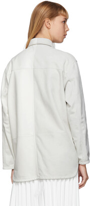 MM6 MAISON MARGIELA White Leather Two-Tone Shirt
