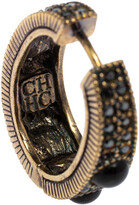 Thumbnail for your product : Carolina Herrera Black Crystal Resin Gold Tone Hoop Earrings