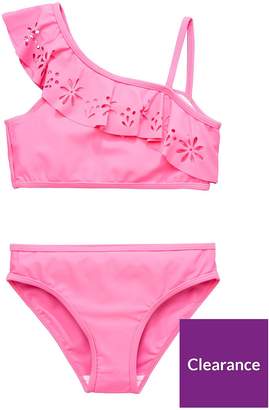 Very Laser Cut Frill Bikini - Pink