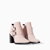 Thumbnail for your product : Zara 29489 Suede Leather Wide Heel Ankle Boot