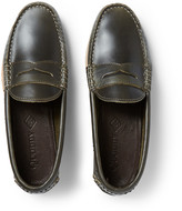 Thumbnail for your product : Quoddy Crepe-Sole Leather Penny Loafers