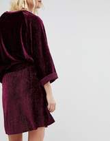 Thumbnail for your product : Pieces Velvet Skater Skirt