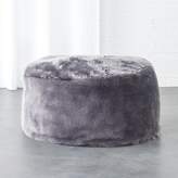Thumbnail for your product : CB2 Faux Fur Grey Pouf