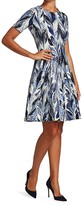 Thumbnail for your product : Oscar de la Renta Feather Knit Fit-&-Flare Dress