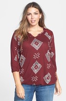 Thumbnail for your product : Lucky Brand 'Cora Diamond' Top (Plus Size)