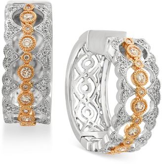 Effy Duo by EFFYandreg; Diamond Hoop Earrings (3/8 ct. t.w.) in 14k Gold and White Gold