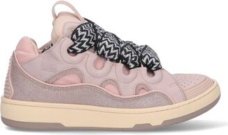 Lanvin Glitter Woven Lace-Up Sneakers