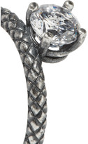 Thumbnail for your product : Bottega Veneta Oxidized Sterling Silver Cubic Zirconia Ring