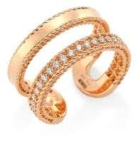 Roberto Coin Double Symphony Diamond and 18K Rose Gold Ring