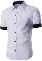 Thumbnail for your product : SUPPION Men's Slim Fit Contrast Short Sleeve Casual Dress Shirts (M, )