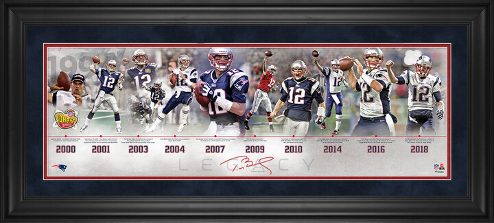 Fanatics Authentic Tom Brady New England Patriots Framed 10" x 30" Legacy Career Timeline Collage