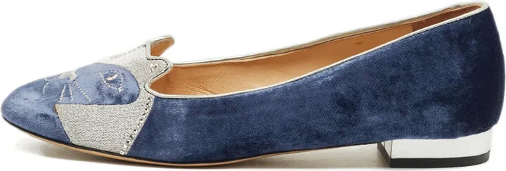 Charlotte Olympia Olympia kitty velvet pumps