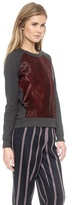 Thumbnail for your product : Rebecca Minkoff Court Sweatshirt with Haircalf Trim